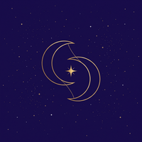 Lectura de Compatibilidad — dos lunas doradas entrelazadas sobre cielo índigo, Club Astral